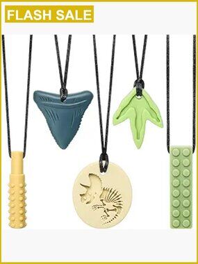 Sensory Chewy Necklace - Dinosaur, BPA-Free Silicone Chewelry for Oral Motor